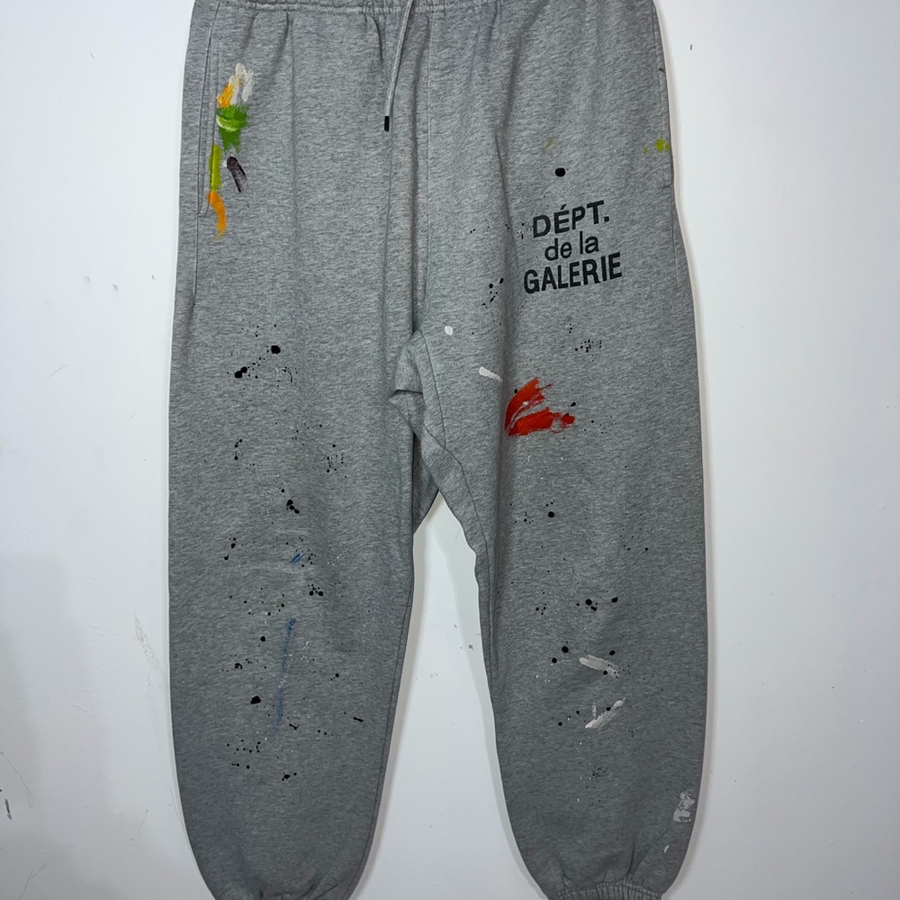 Gallery Dept. Men's Sweatpants Grey paint Splatter Luxury   $900 Size XL Custom